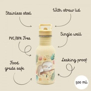 500 ml Stainless Steel Bottle - Gnawy the Sloth - Image 4