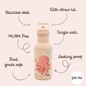 500 ml Stainless Steel Bottle - Slurpy the Octopus - Image 4